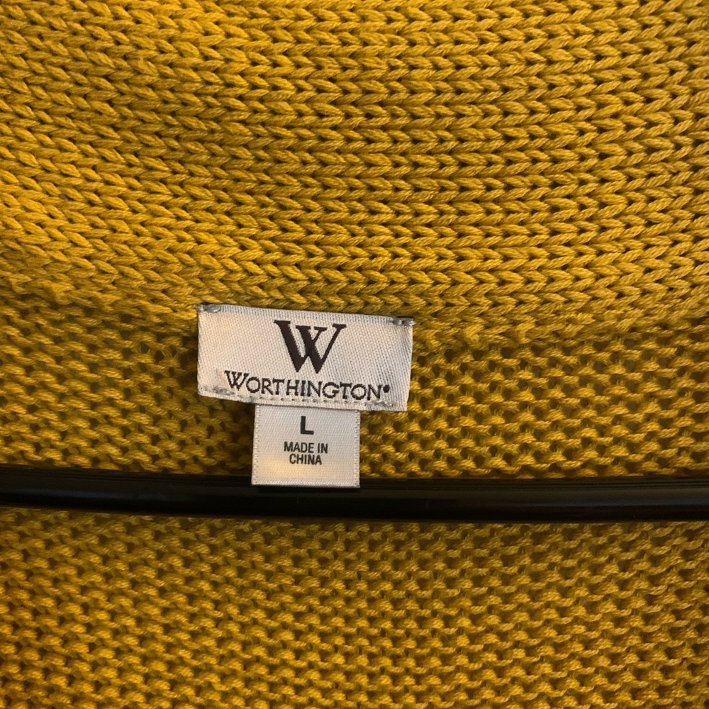 Worthington Mustard Open-Front Cardigan - Picture 3 of 3